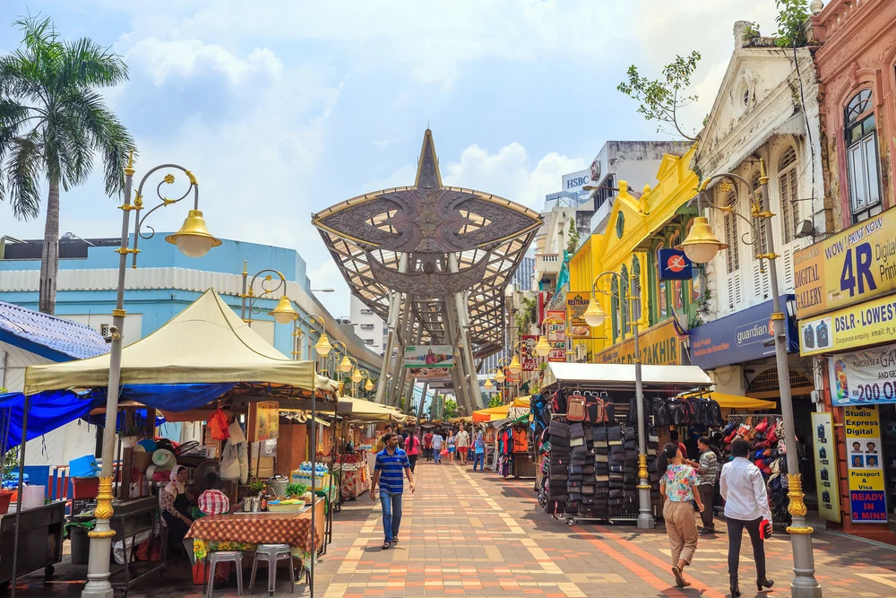 Stalls along Kasturi Walk, the pedestrian street beside Central Market, Kuala Lumpur