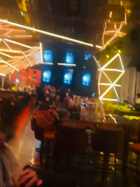 Light rigs above the bar on a night out with Travelogue Guesthouse guests